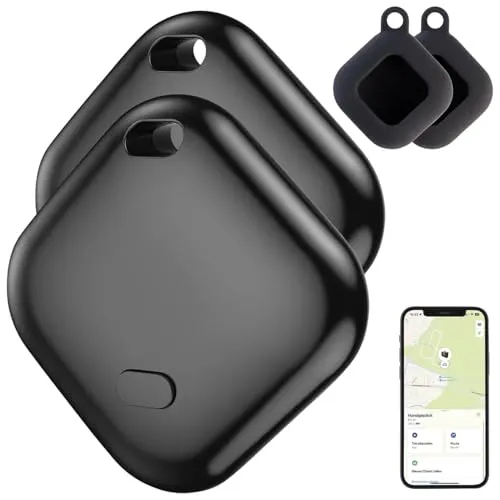 Callstel Peilsender: 2er-Set Gegenstandsfinder, AirTag-Zertifiziert, Wo ist?-App, IPX4 Case (Mini Schlüsselfinder, Finder-Tracker, Schlüssel Gegenstandfinder)