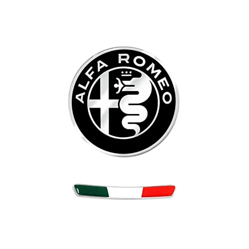 Produktbild Alfa Romeo Logo Aufkleber Set 51 mm + Giulia, Stelvio Innenflagge