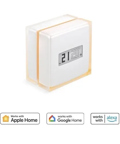 Netatmo Intelligenter Thermostat NTH01-EN-EU - Programmierbarer Thermostat für Zuhause, der bis zu 210€ pro Jahr an Heizkosten spart und mit Sprachassistenten kompatibel ist. Einfache Installation und individuelles Heizmanagement für Ihr Zuhause.