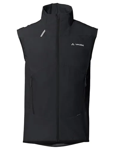 VAUDE Men's Scopi Vest Black L - Sportive Softshellweste mit schmalem Schnitt, winddicht und mit zwei praktischen Reißverschlusstaschen für optimale Funktionalität.