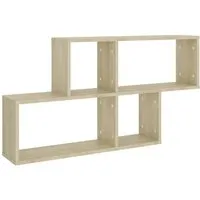 vidaXL Wandregal Sonoma-Eiche 100x18x53 cm - Regal aus Holzwerkstoff in Sonoma-Eiche, robust und mit unsichtbarem Montagesystem für einfache Installation. Perfekt zur Aufbewahrung von Büchern und Sammlerstücken.