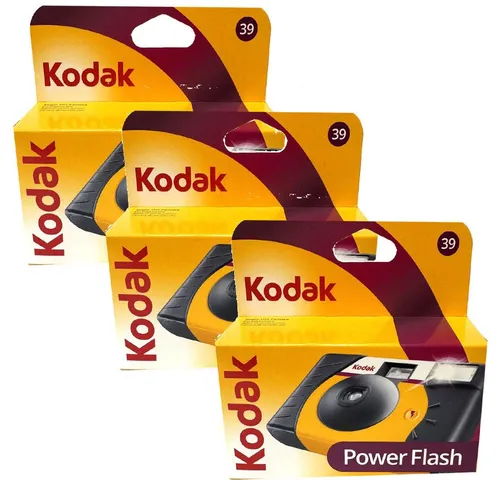 3x Kodak Power Flash 27+12 ISO 800 Einwegkamera