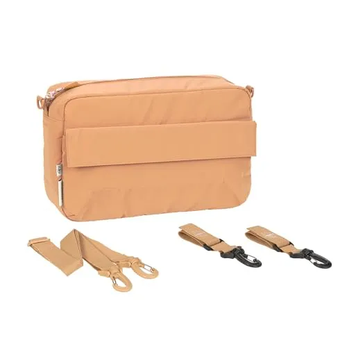 LÄSSIG Baby Kinderwagenorganizer Umhängetasche - Praktische Buggy Organizer Bag in Camel - Kinderwagentaschen mit flexiblem Schultergurt, vielen Staufächern und sicherem Reißverschluss. Ideal für Eltern, die Ordnung und Stil suchen.