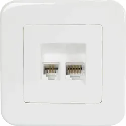 RJ45 Internet + RJ11 Telefon Anschluss Classic Silber