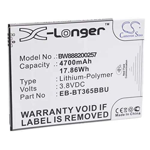 vhbw 1x Akku Ersatz für Samsung EB-BT365BBU, EB-BT365BBC, EB-BT365BBE, EB-BT365BBUBUS, GH43-04317A für Tablet Pad (4700 mAh, 3,8 V, Li-Polymer)