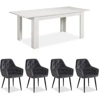 Homestyle4u Essgruppe mit 4 Stühlen