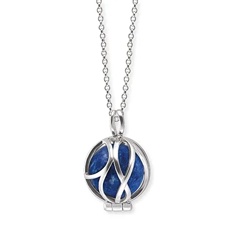 Engelsrufer Damen Halskette mit Lapislazuli Kraftstein - Elegante Kette aus Sterling Silber mit verstellbarem Karabinerverschluss und austauschbarem Lapislazuli Anhänger - ideal für Allergiker und mit Pflegeanleitung für lange Lebensdauer.