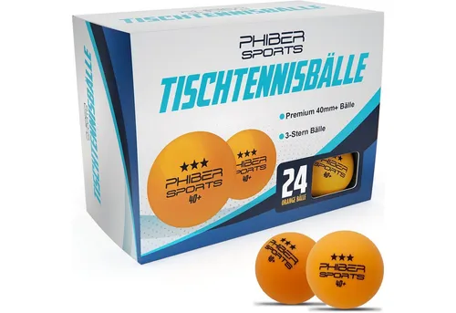 PHIBER-SPORTS Tischtennisball Orange 3 Stern [24 Stück] von PHIBER-SPORTS