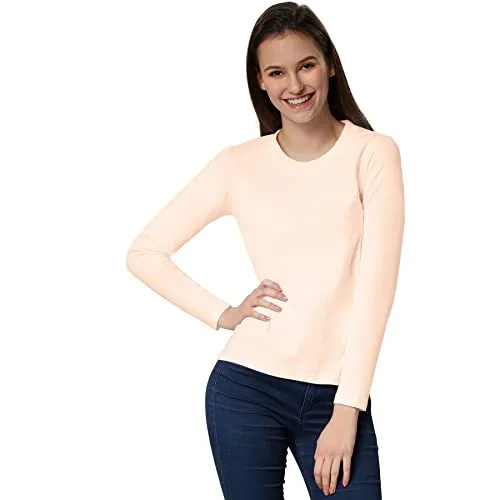 dressforfun Langarmshirt Damen, Damen Pullover, Longsleeve Damen, Basic Langarmshirt Damen, Oberteile Damen, Mode für Freizeit, als Business Outfit Damen oder Sport Oberteile Damen - (Hautfarben | S)