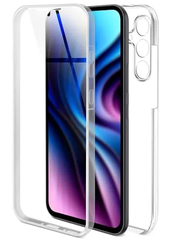 ONEFLOW Touch Case für Samsung Galaxy A34 5G Hülle 360 Grad Komplett Schutz beidseitig, Handyhülle mit Displayschutz, TPU Schutzhülle durchsichtig vorne und hinten stoßfest, Klar