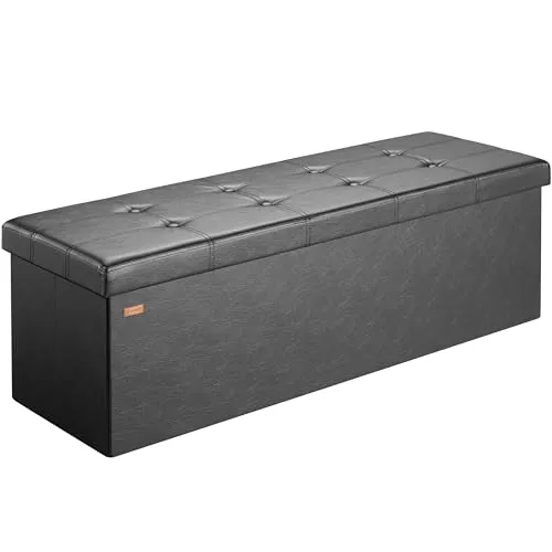 Casaria® Sitzbank mit Stauraum Faltbar Schwarz in schwarz von Casaria