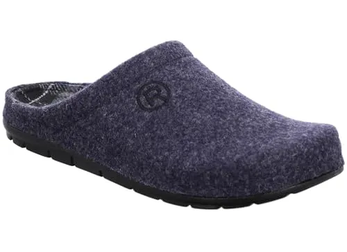 Rohde Herren Pantoffel Filz Hausschuh Rodigo-H 6744, Größe 45 EU, Blau - Bequeme Herren Pantoffeln aus weichem Filz mit leicht gepolsterter Innensohle für optimalen Komfort. Die flexible Laufsohle sorgt für einen angenehmen Auftritt im Alltag.