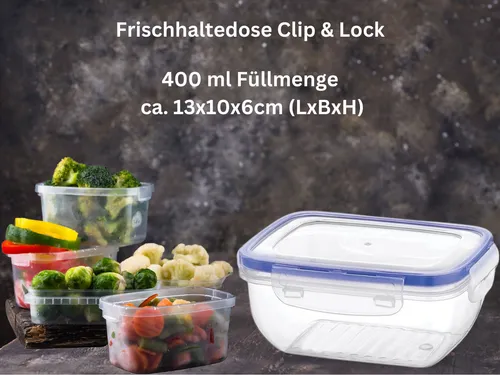Frischhaltedose Clip & Lock Rund Rechteck Auswahl👈 XL Gefrierdosen Vorratsdosen