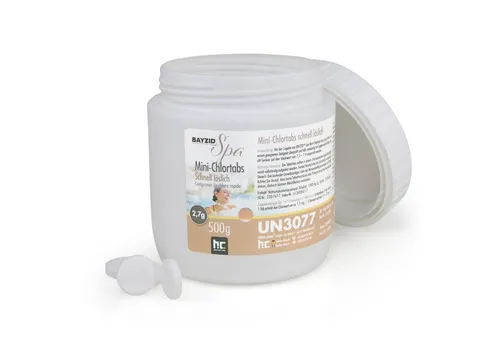 g BAYZID SPA Mini - 500 g schnell lösliche Chlortabs, pH-neutral und ideal für Whirlpool und Planschbecken