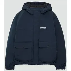 s.Oliver Winterjacke Outdoor-Jacke Warme Jacke mit Kapuze und großen Taschen blau M (146/152)