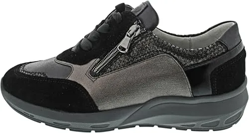 Waldläufer M-Tonia sportlicher Schnürer Schwarz