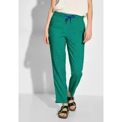 Jogger Pants CECIL, Damen, Gr. XXL, Länge 28, grün (fresh apple grün), Stoff, 100% Viskose, bedruckt, comfort fit lang, Hosen, Middle Waist