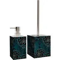 Sanilo Badaccessoire-Set Dahlien, 2-tlg. WC-Bürste und Seifenspender - Bad-Accessoires Set mit modernem Design, inklusive nachfüllbarem Seifenspender und abnehmbarem Bürstenkopf für einfache Pflege.