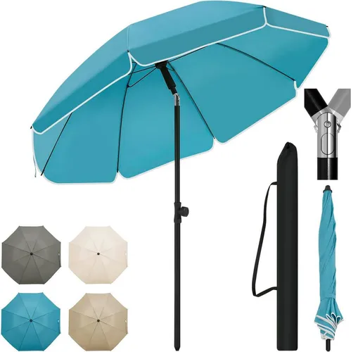 Woltu Höhenverstellbarer Sonnenschirm – UV-beständig und 45° knickbar - Robuster Sonnenschirm mit 180 g/m² Polyester, der UV-Schutz bietet und einfach höhenverstellbar ist. Ideal für entspannte Stunden im Freien.