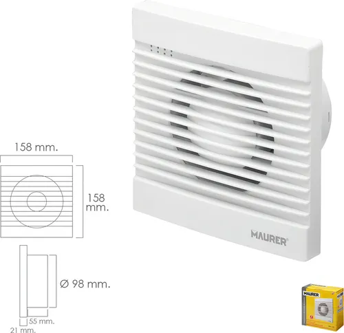 Badrauchabzug 13 Watt. Auslauf Ø 98 mm.