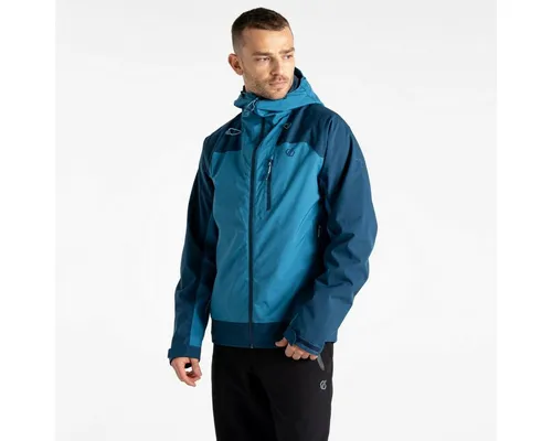 Dare 2B Herrenjacke Torrek II - Blau - XL - Wasserdichte Herrenjacke aus hoch atmungsaktivem Stretchgewebe für Outdoor-Abenteuer. Mit verstellbarer Kapuze, funktionellen Taschen und ergonomischem Design bietet sie optimalen Komfort und Bewegungsfreiheit.
