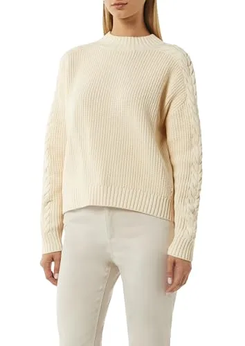 Comma Pullover für Damen - Stylischer Stehkragenpullover mit langen Ärmeln und Rippbündchen, perfekt für gemütliche Tage und modische Auftritte.