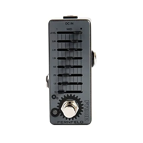 Fame Fernfeld Equalizer - 7-Band Gitarren Bass Equalizer - Gitarren-Equalizer mit 7 Frequenzbändern für präzise Klangregelung. Kompaktes Metallgehäuse und True Bypass für unverfälschten Sound, ideal für unterwegs.