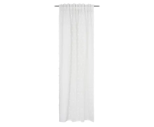 Gözze Schlaufenschal DOTS weiß 140x245 cm - Eleganter Gardinen-Schlaufenschal aus 100% Polyester, verleiht jedem Raum eine helle und freundliche Atmosphäre.