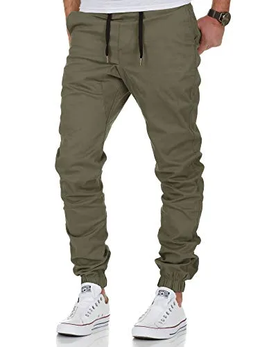 Amaci&Sons Herren Stretch Jogger Cargo Jeanshose 7002 Olive W38 - Herren-Jeanshosen mit bequemem Stretchmaterial, ideal für lässige Outfits und den ganzen Tag tragbar.