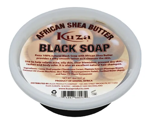 Kuza African Shea Butter Black Soap - Schwarze Seife 227g von Kuza