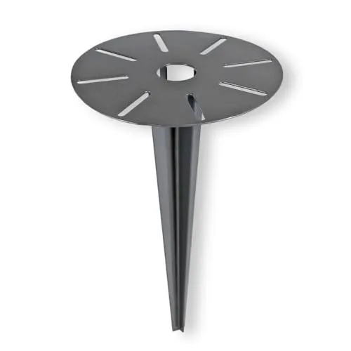 colourliving Universal Erdspieß für Gartenleuchten und Außensteckdosen, Stabiler Einschlagboden mit Kabeldurchführung für Flexible Gartenbeleuchtung (15 cm)