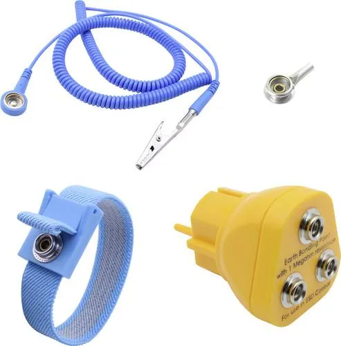 Produktbild Quadrios ESD-Erdungsbox 3.60m Druckknopf 10 mm, Bananenstecker, Krokodilklemme