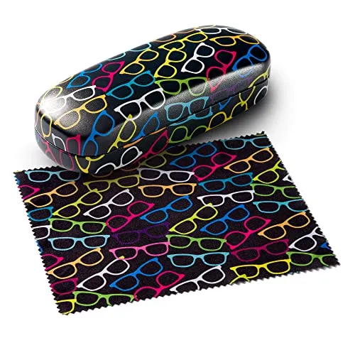 FEFI - Hardcase Brillenetui mit passendem Mikrofasertuch - schwarz