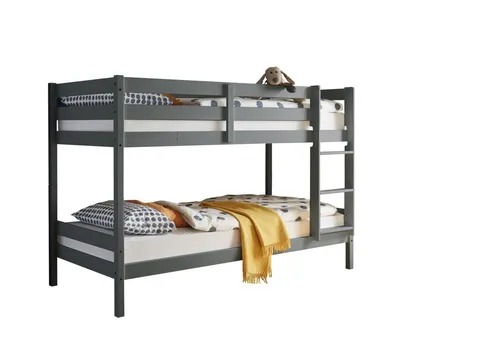Begabino Etagenbett aus massivem Kiefernholz in Grau – 207x140x97 cm - Stylisches Etagenbett für Kinderzimmer, aus robustem Kiefernholz gefertigt, ideal für platzsparendes Schlafen und mit einfacher Montageanleitung.