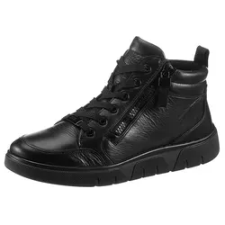 ARA Damen Schnürer Mid-Cut Sneaker Schwarz 046709, 36.5 EU - Damen-Sneaker aus hochwertigem Leder mit flacher Sohle, ideal für den Alltag und bequem zu tragen.