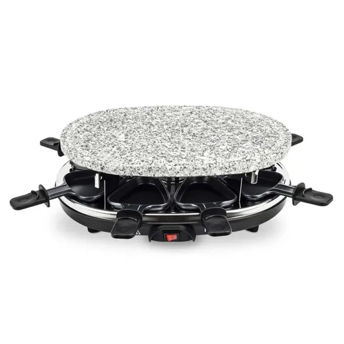 H.Koenig Raclettegerät RP85 - Multifunktion für 8 Personen - Raclette für 8 Personen mit Granitstein und Grillplatte, ideal für gesellige Abende. Einfach zu bedienen und leicht zu reinigen dank abnehmbarer Platten. Inkl. 8 antihaftbeschichteten Pfännchen und 2 Jahre Garantie.