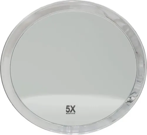 Fantasia Beauty® Kosmetikspiegel mit 5-facher Vergrößerung - Rasierspiegel mit 5-facher Vergrößerung, sicherer Halt durch 3 Saugnäpfe – ideal für präzises Schminken und Rasieren ohne Bohren, perfekt für Bad, Dusche & Reisen.