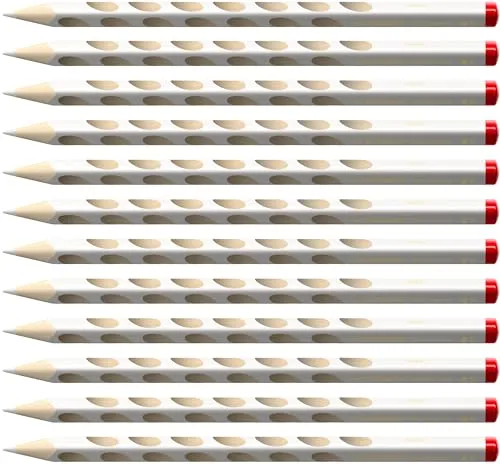 STABILO - Ergonomischer Buntstift für Rechtshänder - EASYcolors - 12er Pack - weiß