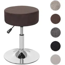Hocker HWC-C22, höhenverstellbarer Schminkhocker aus Wildlederimitat - Hocker, um 360° drehbar und stufenlos höhenverstellbar, ideal für jeden Raum. Hochwertige Verarbeitung und rutschsicherer gummierter Boden sorgen für Komfort und Sicherheit.