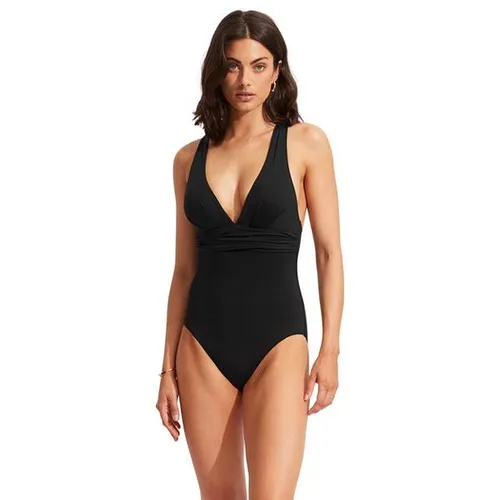 Seafolly Collective Damen Badeanzug in Schwarz, Größe 44 von Seafolly