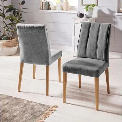 Esszimmerstuhl HOME AFFAIRE, grau (grau, blau, natur), B:46cm H:91cm T:65cm, Stühle, Esszimmerstuhl, Rückenlehne mit Steppung