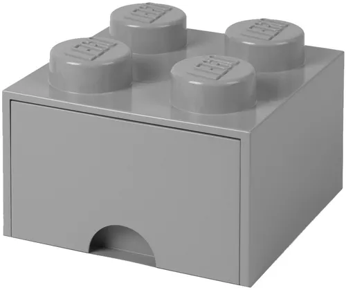 LEGO Brick Drawer 4 grau - Aufbewahrungsbox für Spielzeug - Praktische Kiste aus robustem Polypropylen, ideal zur kreativen Aufbewahrung von LEGO-Steinen und Spielzeug.