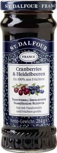 St. Dalfour Fruchtaufstrich Cranberries und Heidelbeeren 280g