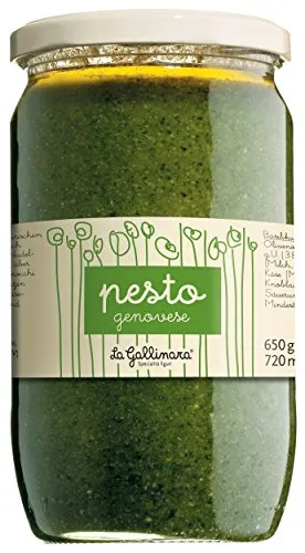 La Gallinara Pesto Genovese Art Basilikumpesto 650g - Italienisches Basilikumpesto, ideal für Pasta und Aufstriche, verleiht Ihren Gerichten einen authentischen Geschmack.