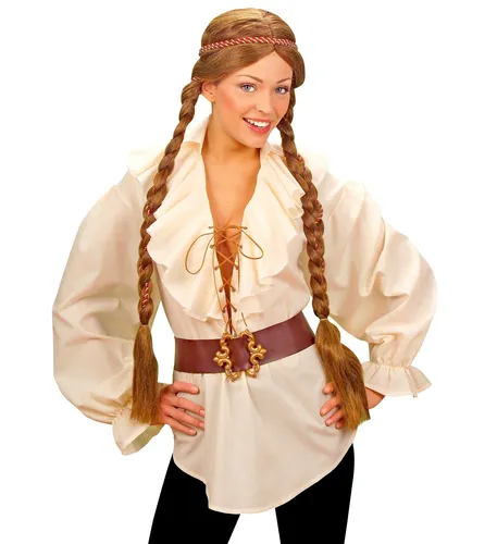 PIRATEN/ RENAISSANCE BLUSE BEIGE Gr. M Piratenblus Kostüm Verkleidung Damenbluse