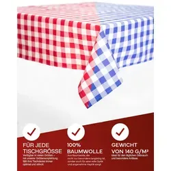texpot Tischdecke kariert Landhausstil Bauernkaro 100% Baumwolle (1-tlg) rot 30 cm x 220 cm