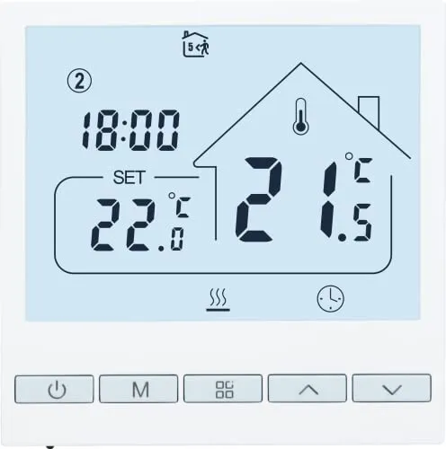 Beok Digitales Programmierbares Thermostat für Fußbodenheizung - Programmierbares Raumthermostat für Wasser-Fußbodenheizung mit wöchentlicher Programmierung, Energieeinsparung und großem LCD-Display für komfortable Temperaturregelung.