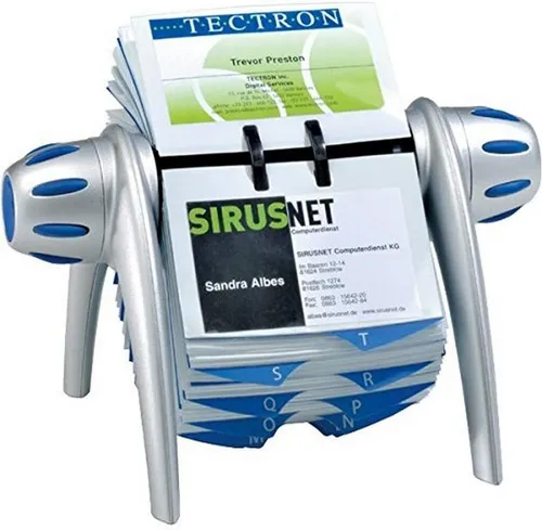 DURABLE VEGAS Rollkartei 2417 23 Visitenkarten VISIFIX - Visitenkarten-Aufbewahrung mit 400 Kartenkapazität, ideal für eine übersichtliche und elegante Präsentation Ihrer Visitenkarten.