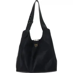 PINKO Schultertasche Tote Classic Belt aus echtem Rindsleder - Elegante Schultertasche mit verstellbaren Henkeln und geräumigem Hauptfach. Ideal für DIN A4, ausgestattet mit NFC-Technologie und Karabinerhaken für individuelle Formgestaltung.