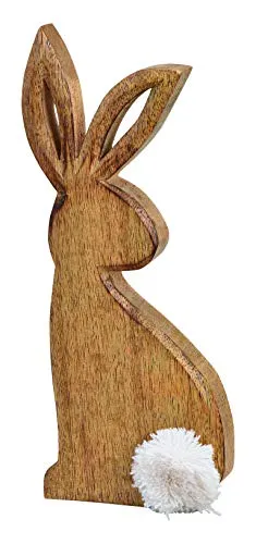 Wurm Osterdeko Hase aus Echtholz in braun von Wurm